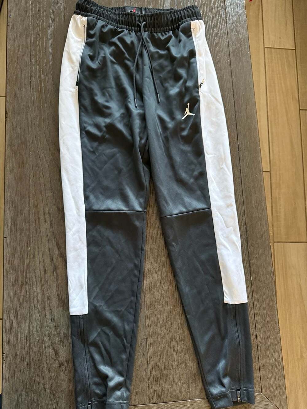 Jordan Men's Jumpman Track Pants Dark Gray White Zip Pockets CN5344-061 Size S
